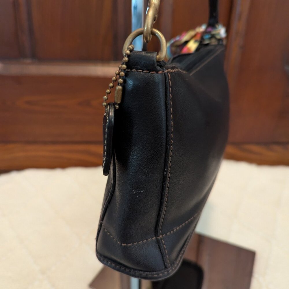 COACH vintage 9311 mini black leather bag baguette - Picture 5 of 11